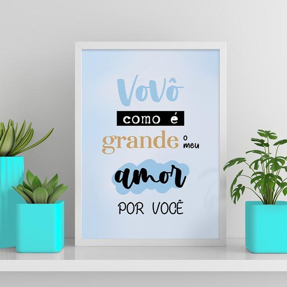 Arte Digital Quadro - Vovô Como É Grande o Meu Amor Por Você