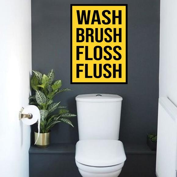 Arte Digital Quadro - Wash Brush Floss Flush Amarelo