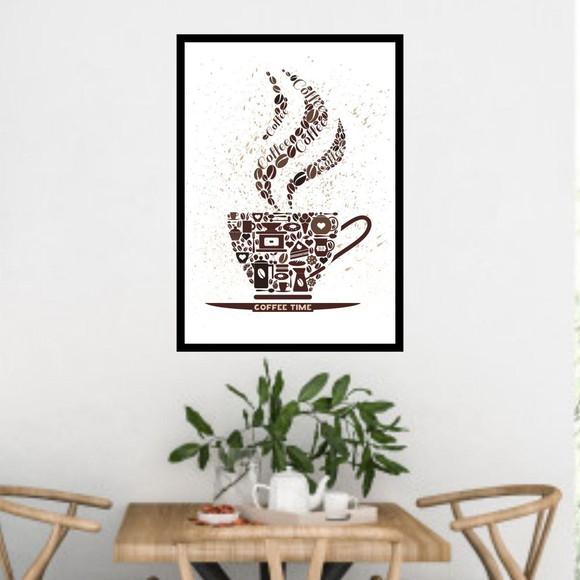 Arte Digital Quadro - Xícara Café - Coffee Time