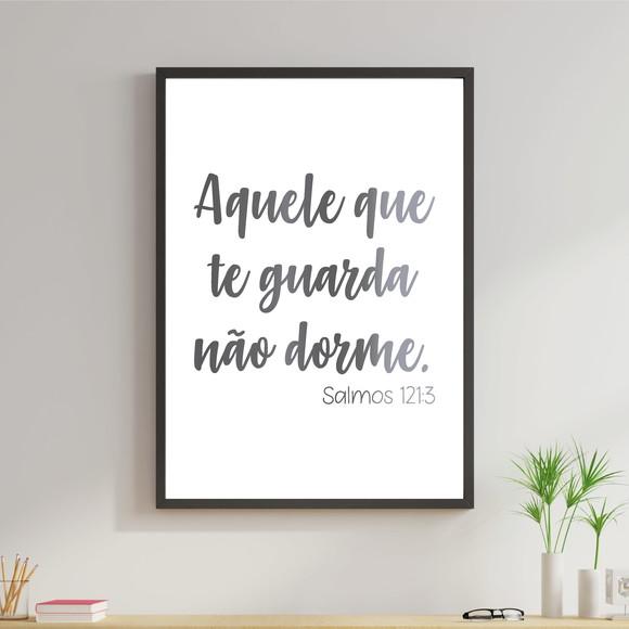 Arte Digital Quadro- Aquele que te guarda não dorme Prateado
