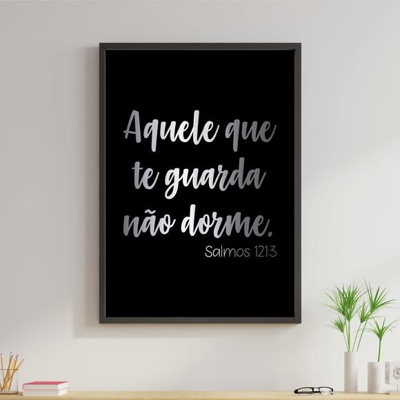 Arte Digital Quadro- Aquele que te guarda não dorme Prateado