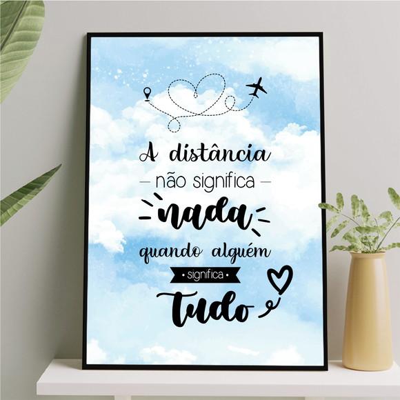 Arte Quadro Digital - a Distância Não Significa Nada - Azul