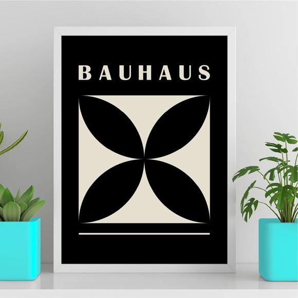 Arte Quadro Digital - Bauhaus Flor - Preto