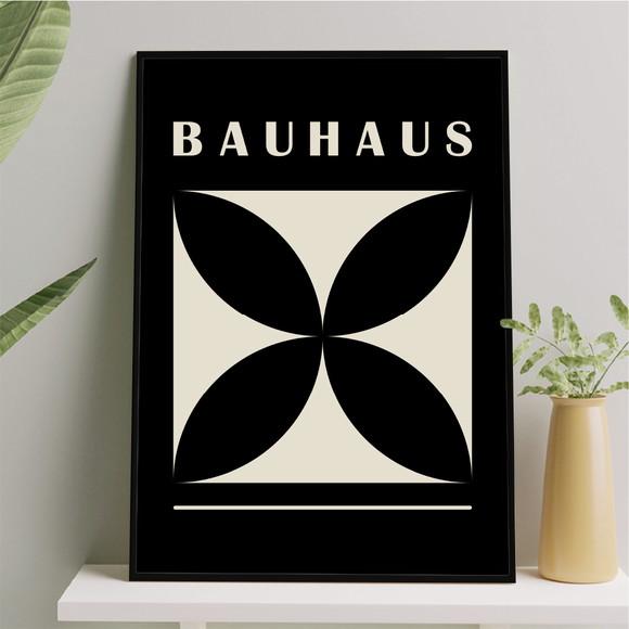Arte Quadro Digital - Bauhaus Flor - Preto