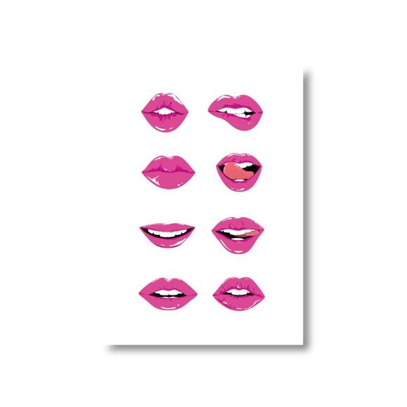 Arte Quadro Digital - Bocas Rosa