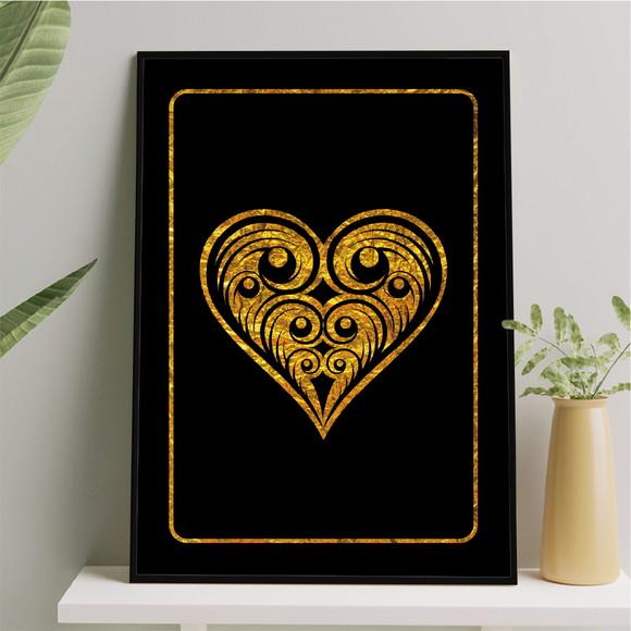 Arte Quadro Digital - Carta de Copas Dourado