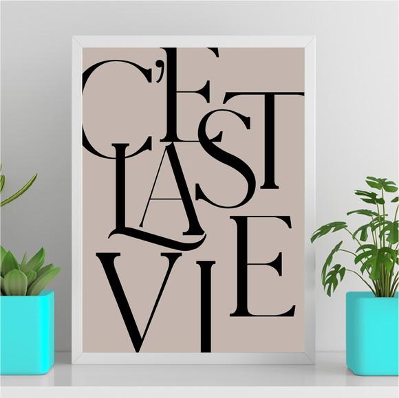 Arte Quadro Digital - C'est La Vie - Letras Luxo Minimalista