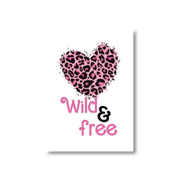 Arte Quadro Digital - Coração Onça - Wild And Free
