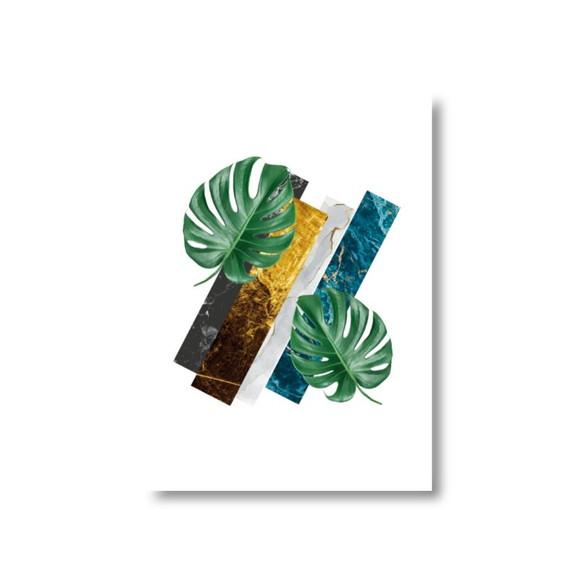 Arte Quadro Digital - Folhas Costela de Adão - Mármore
