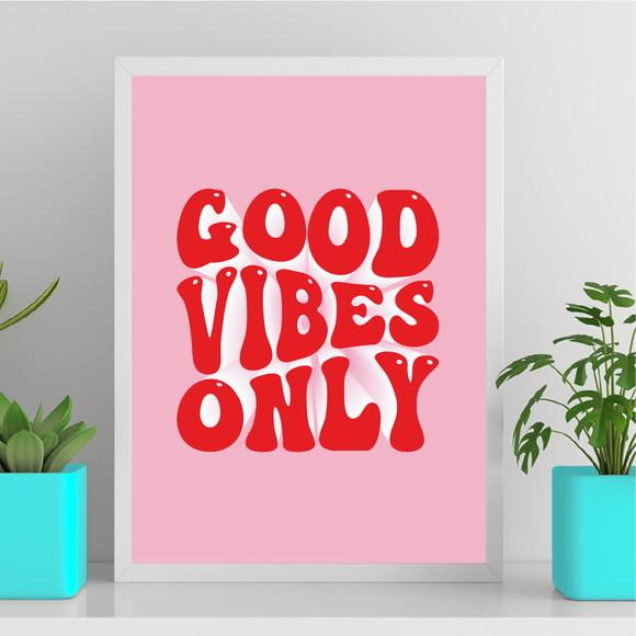 Arte Quadro Digital - Good Vibes Only