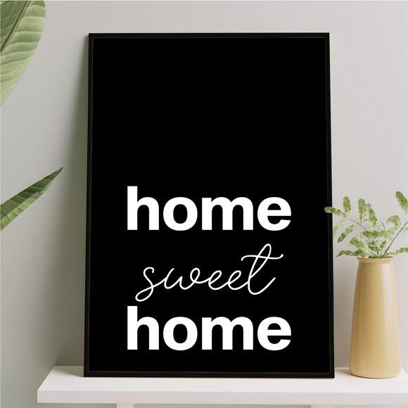 Arte Quadro Digital - Home Sweet Home Preto e Branco