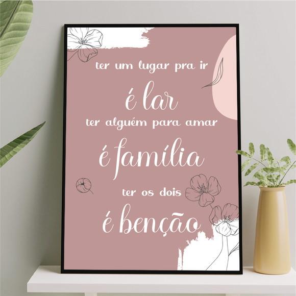 Arte Quadro Digital - Lar Família Benção Abstrato Flor Rosa