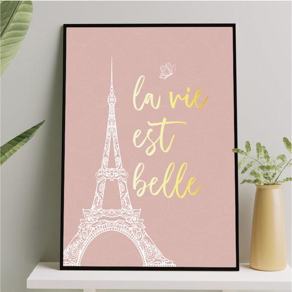 Arte Quadro Digital - La Vie Est Belle - Torre Eiffel