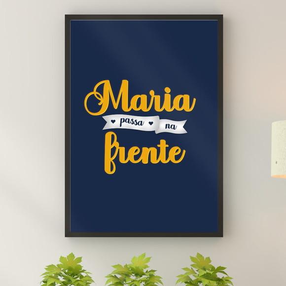 Arte Quadro Digital - Maria Passa na Frente - Azul e Amarelo