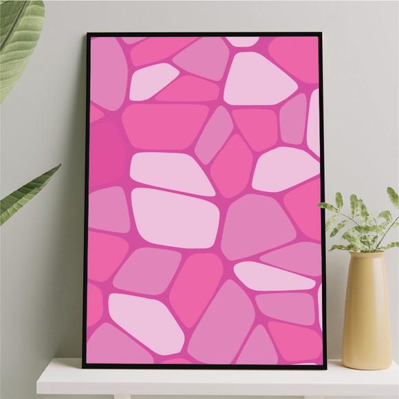 Arte Quadro Digital - Mural Rosa Abstrato