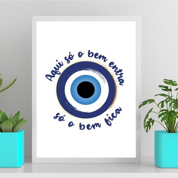Arte Quadro Digital - Olho Grego - Aqui Só o Bem Entra