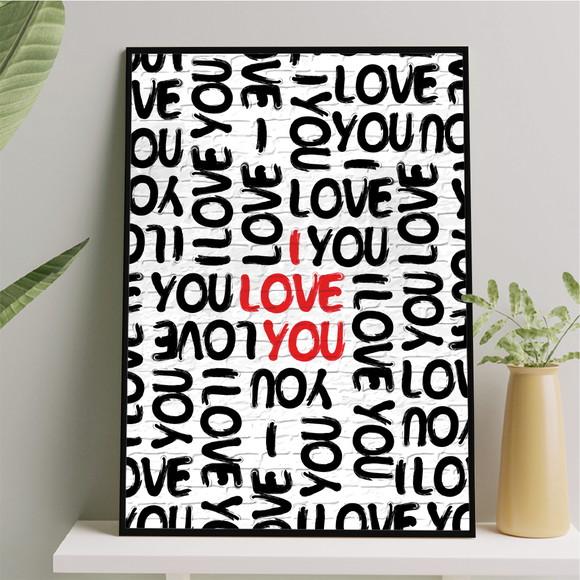 Arte Quadro Digital - Parede I Love You