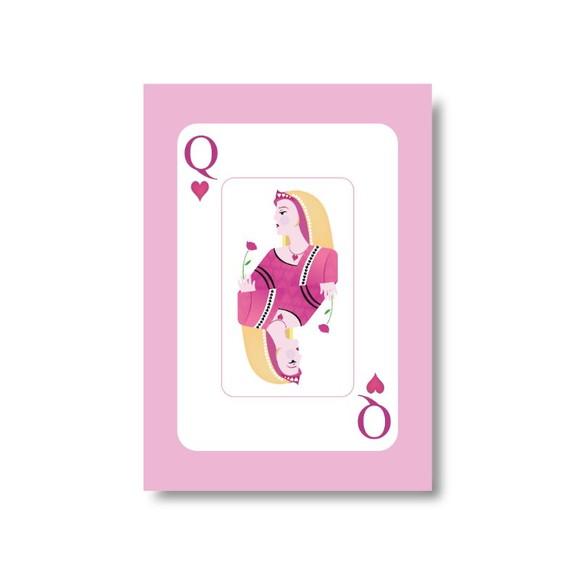 Arte Quadro Digital - Queen - Rainha - Baralho Rosa