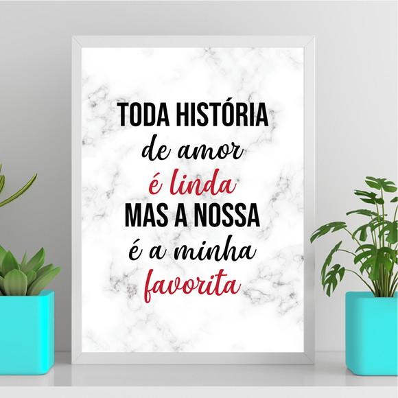 Arte Quadro Digital - Toda História de Amor É Linda