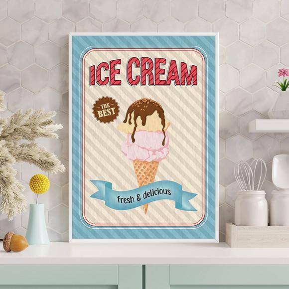 Quadro Digital - Ice Cream Retrô