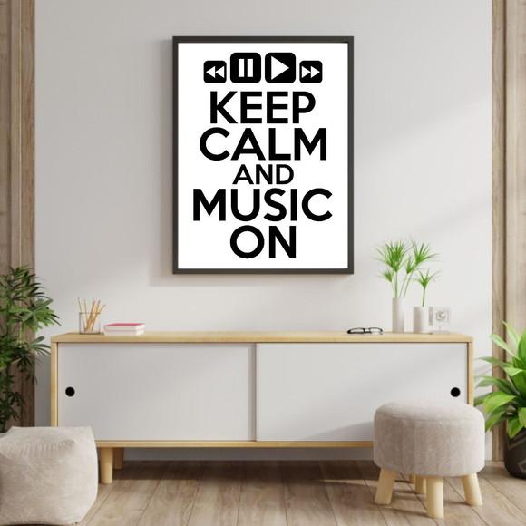 Quadro Digital - Keep Calm And Music On