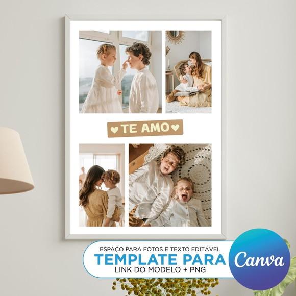 Template para Canva - Te Amo - 6 Fotos
