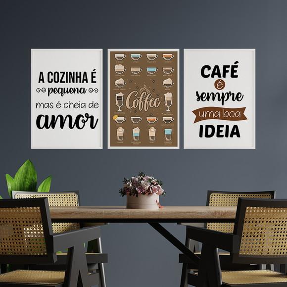 Trio Quadros Digitais - A Cozinha É Pequena - Café Boa Ideia
