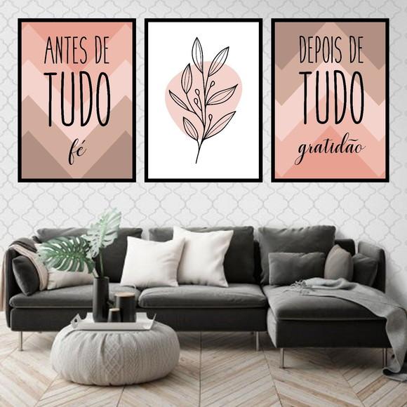 Trio Quadros Digitais - Antes de Tudo Fé Marrom
