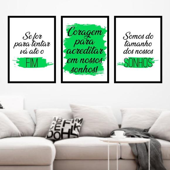 Trio Quadros Digitais - Coragem para Acreditar em seus Sonho