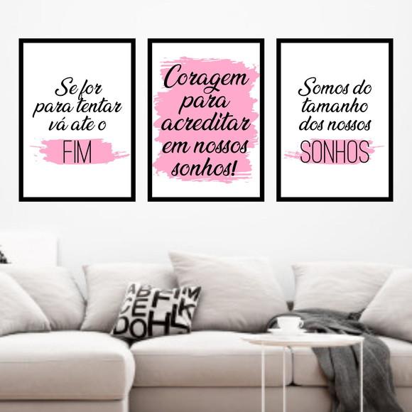 Trio Quadros Digitais - Coragem para Acreditar em seus Sonho