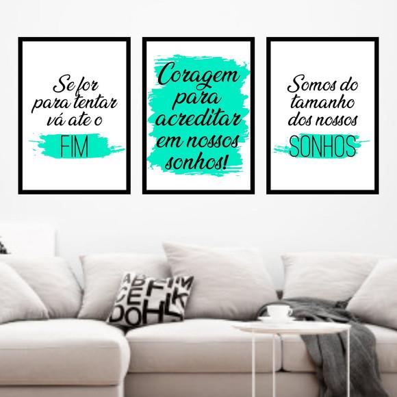 Trio Quadros Digitais - Coragem para Acreditar em seus Sonho