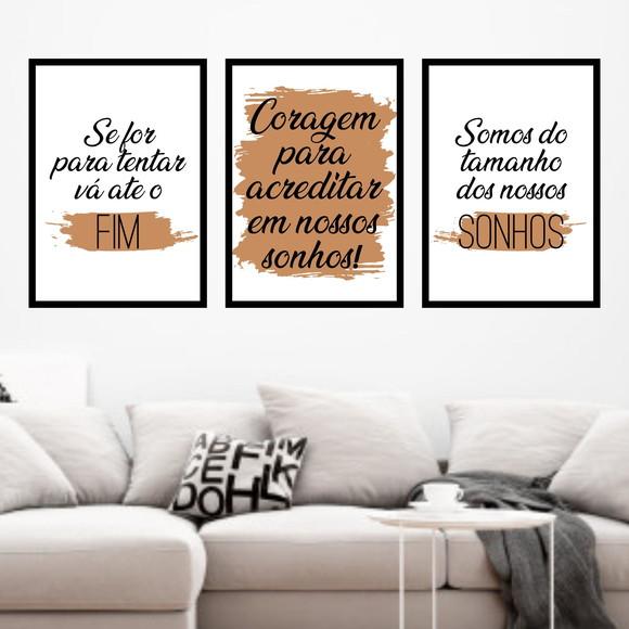 Trio Quadros Digitais - Coragem para Acreditar em seus Sonho