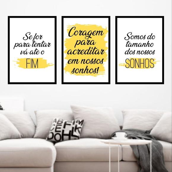 Trio Quadros Digitais - Coragem para Acreditar em seus Sonho