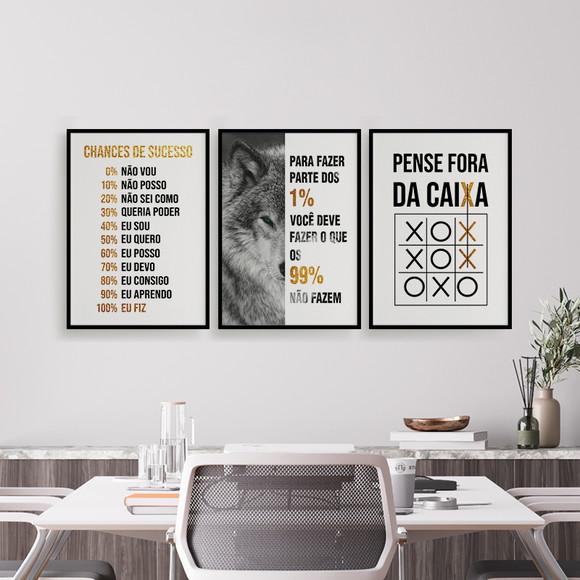 Trio Quadros Digitais - Lobo Emprendedorismo Sucesso