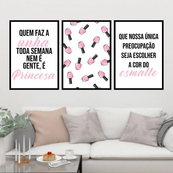 Trio Quadros Digitais - Manicure Fazer Unhas Esmalte