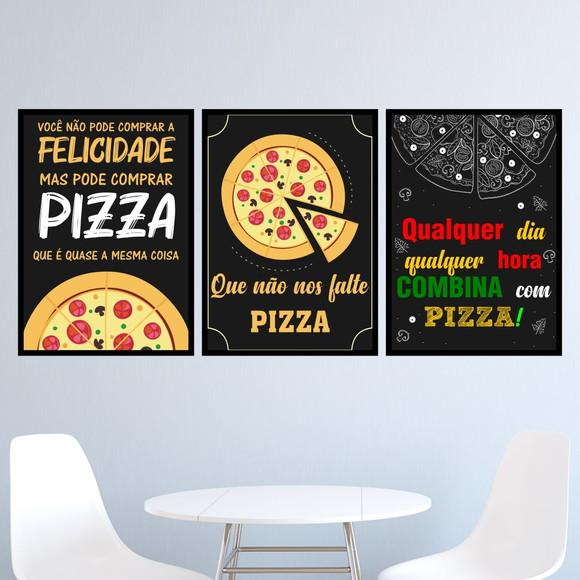 Trio Quadros Digitais - Pizza