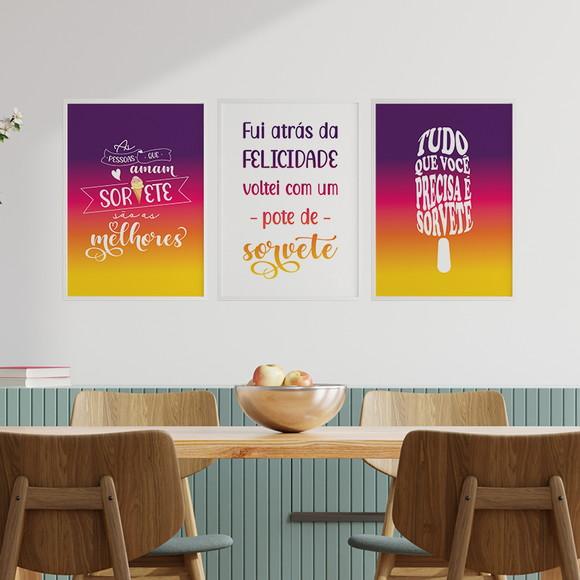 Trio Quadros Digitais - Tudo Que Você Precisa É Sorvete