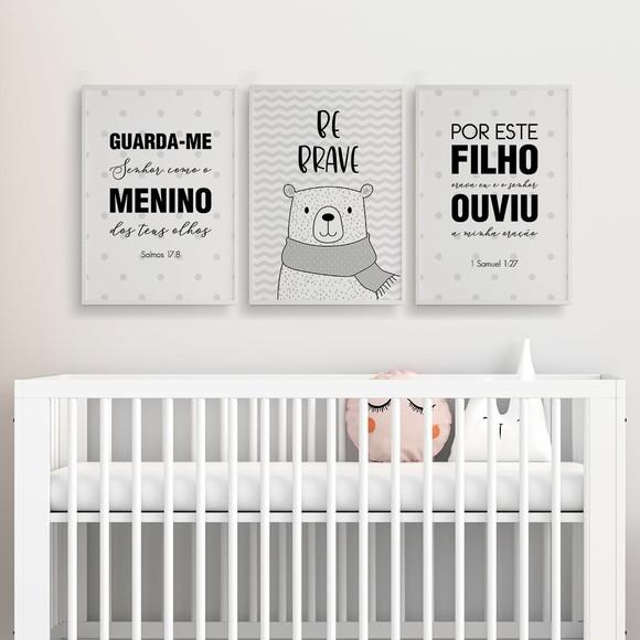 Trio Quadros Digitais - Urso Escandinavo