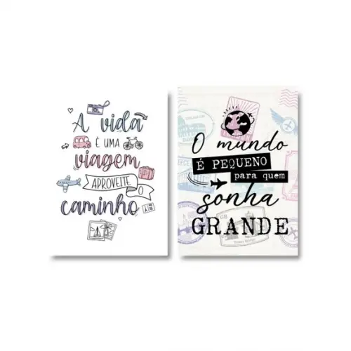 2 Quadros Digitais - a Vida É Uma Viagem - Sonhe Grande