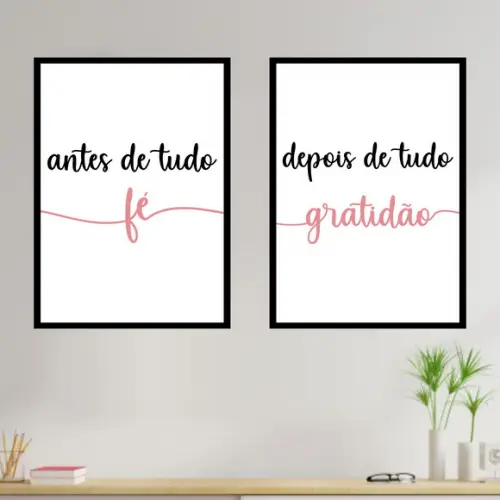 2 Quadros Digitais - Antes de Tudo Depois de tudo Rosa