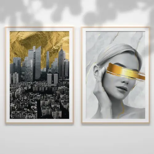 2 Quadros Digitais - Mulher e Cidade Dourada