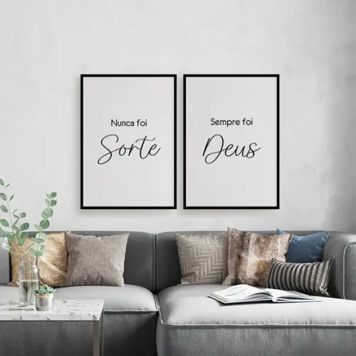 2 Quadros Digitais - Nunca Foi Sorte Sempre Foi Deus Branco