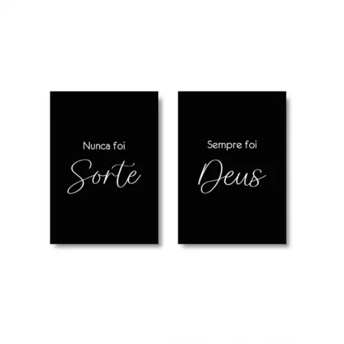 2 Quadros Digitais - Nunca Foi Sorte Sempre Foi Deus Preto