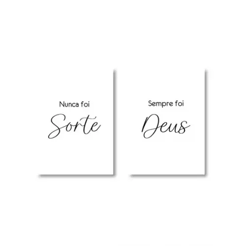 2 Quadros Digitais - Nunca Foi Sorte Sempre Foi Deus Branco