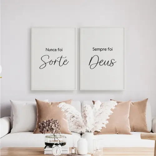 2 Quadros Digitais - Nunca Foi Sorte Sempre Foi Deus Branco