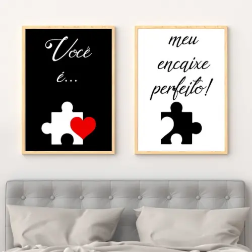 2 Quadros Digitais - Você é meu encaixe perfeito