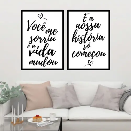 2 Quadros Digitais - Você Me Sorriu e a Vida Mudou