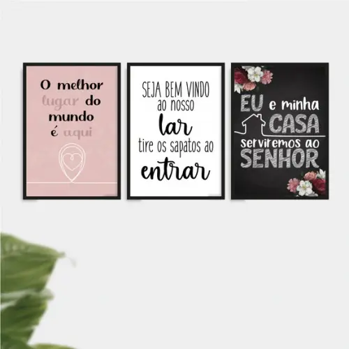 3 Quadros Digitais - Melhor Lugar - Serviremos ao Senhor Lar