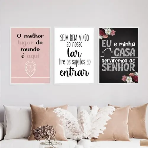 3 Quadros Digitais - Melhor Lugar - Serviremos ao Senhor Lar