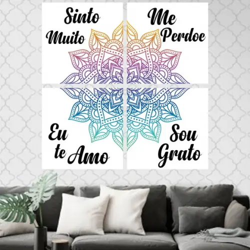 4 Quadros Digitais - Hooponopono Mandala